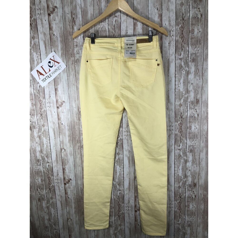 Bonobo Jeans Womens 2Tall Yellow Denim Pants Skinny Leg W:26x33 N41 - Picture 2 of 8